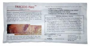 A package of tricide-neo used in treating Koi fish