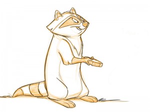 Drawing of a raccoon