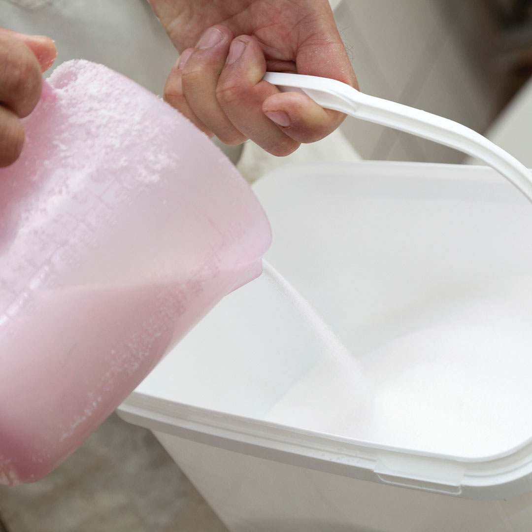 Salt solution in bucket